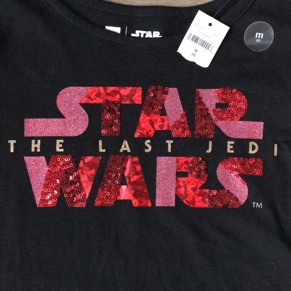 NWT Girls size 8 Star Wars top sequins & black - Picture 2 of 4